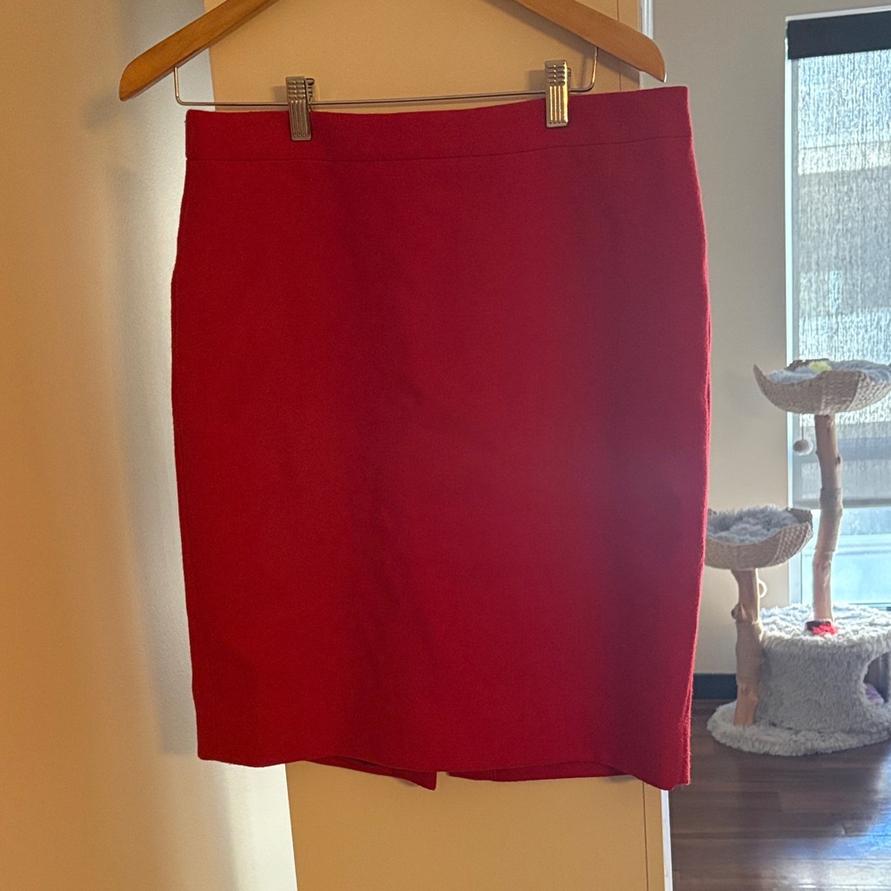 J. Crew Vibrant Red Pencil Skirt